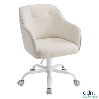 une image représentant une chaise de bureau blanche à roulettes
