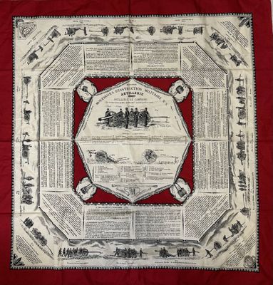 une image représentant une nappe rouge et blanche sur laquelle figure une carte