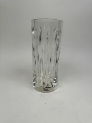 an image of a clear glass vase on a table
