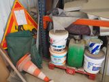 a pile of assorted items sitting on a pallet