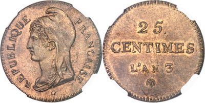 une vieille pièce de monnaie sur laquelle figure une tête de femme