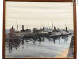 une image d'une peinture de bateaux dans l'eau