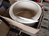 a box with a roll of tape in it on a pallet