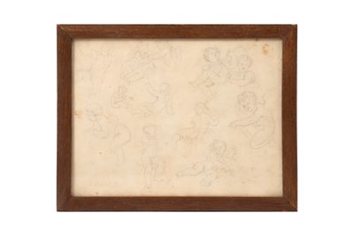 un vieux cadre photo orné d'un dessin représentant des oursons en peluche