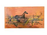 a picture of a painting of a horse running in the wild