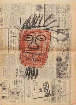 an old newspaper with a drawing of a man ' s face on it