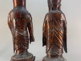 pair of antique chinese figurines of a man and a woman