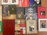 many books that are on the table together