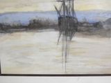a picture of a painting of a boat in a body of water