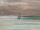 une peinture d'un voilier dans l'eau