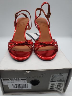 WHAT FOR - Sandales à talons - Cuir Rouge Métallisé - Pointu…
