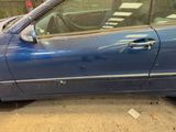 a blue car that has a broken door handle on it