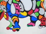a painting of an elephant that is painted on the wall