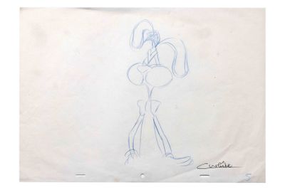 une image représentant le dessin d'une personne portant un chapeau et une canne
