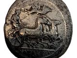 gros plan d'une pièce de monnaie sur laquelle figure un cheval