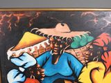 a painting of a woman with a basket of fruit on her head