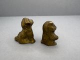 paire de figurines vintage en laiton représentant des chiens