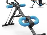 two images of a woman working out on a stationary exercise bike