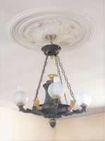 LUSTRE à quatre bras de lumière de style Restauration en tôl…