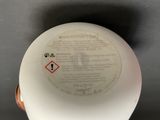 a close up of a light bulb with a label on it