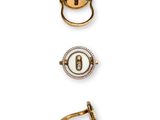 three pairs of gold rings and a diamond ring