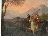 painting of a man on a horse and a man on a horse in a landscape