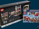 a box of legos with a christmas scene inside of it