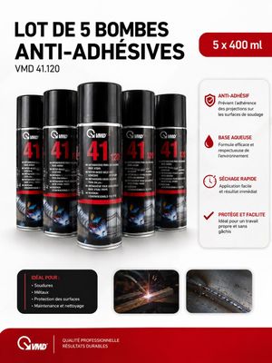 lot de 5 bombes anti-adhésives
