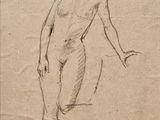an old drawing of a nude woman standing on a piece of paper