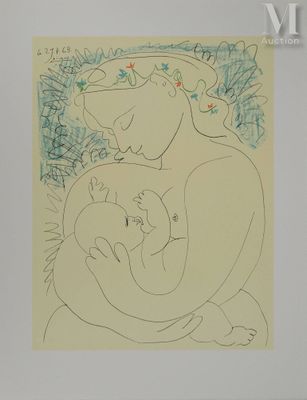 dessin d'une femme tenant un bébé dans ses bras