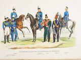 a picture of a group of men in uniforms on horses