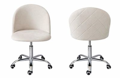 Lot de 4 chaises de bureau sur roulettes velours couleur cha…