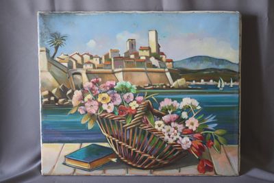 Max TOUTAIN (1935-2006) "Le panier de fleurs"