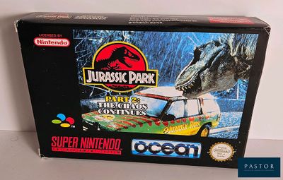 an image of a box of jurassic park with a toy car in it