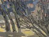 une image représentant un tableau montrant des arbres dans un champ
