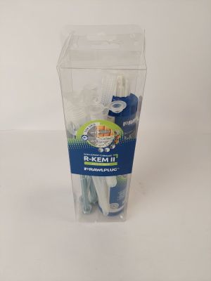 a clear box with toothbrushes in it on a white surface