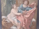an image of a painting of a woman and a man sitting on a bed