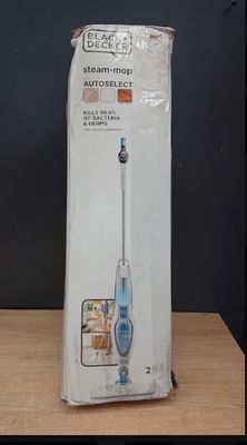 a blue and white electric toothbrush in a box