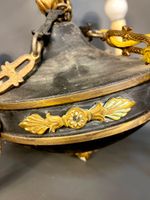 Lustre en bronze doré et métal laqué noir à quatre bras de l… (photo 4)