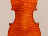 an old violin with a wooden back and a long neck