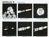 une image en noir et blanc représentant une station spatiale