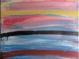 représentation d'un tableau représentant des rayures rouges, jaunes, bleues et noires