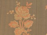 an image of a close up of a curtain with flowers on it