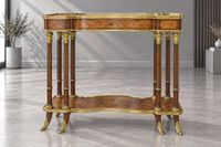 Petite table console de salon en placage de bois marqueté to…