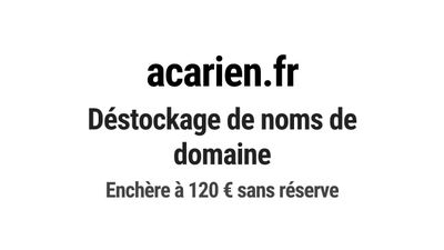 Nom de domaine acarien.fr. Catégorie: Santé et médical.