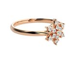 a close up of a diamond ring on a white background