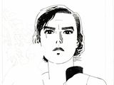 a drawing of a man with a mustache and a mustache on his face