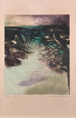 ZAO WOU-KI, 1921-2013, Canto Pisan, 1972, eau-forte en coule…