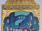 painting of a gondola with a man in a gondola on a boat