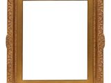 a gold picture frame with a white background